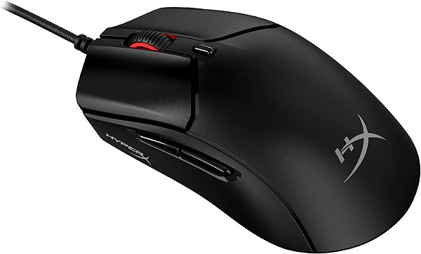 HyperX Pulsefire Haste 2 – Mouse de jogos com fio ultraleve, 53g, taxa de varredura de 8000Hz, sensor de precisão, cabo Hyperflex 2, plug and play - Preto.