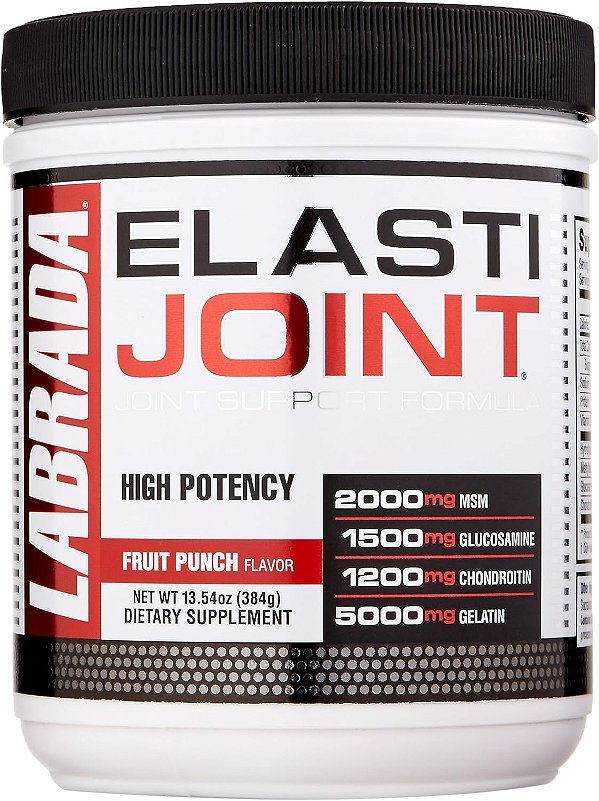 Labrada Elastijoint - Pó de Suporte para Articulações, Mistura de Bebida Tudo Em Um com Glucosamina, Condroitina, MSM e Colágeno, Sabor Fruta, 30 Porções