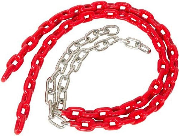 Corrente balanço revestida da baliza do balanço com adesivo do logotipo da SSS, vermelha, 3 1/2'