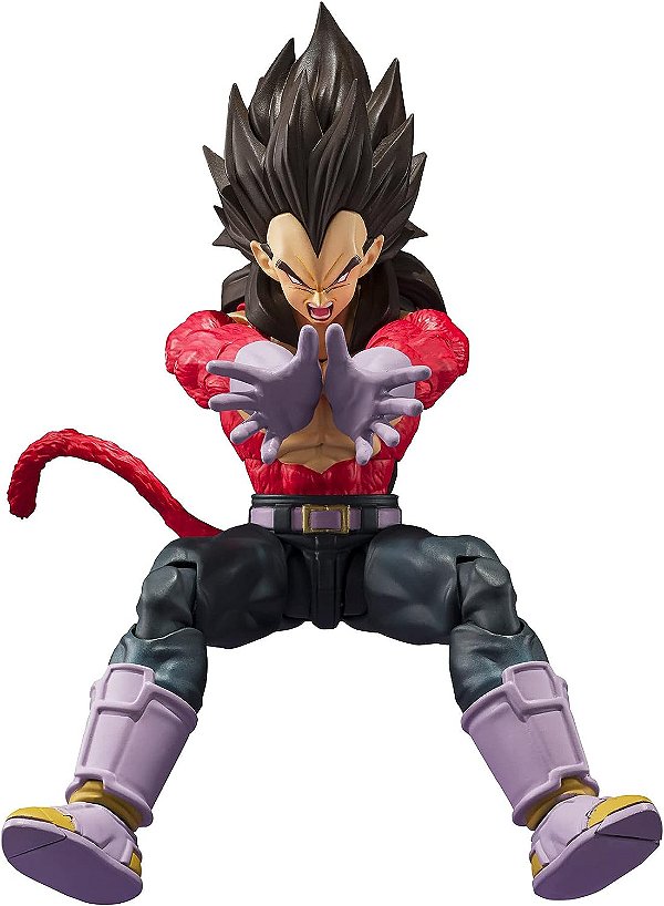 TAMASHII NATIONS - Super Saiyan 4 Vegeta Dragon Ball GT, Bandai Spirits S.H. Figuarts, Vermelho, Preto, 5,1 polegadas