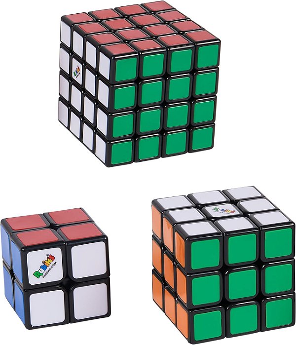 Pacote de Trio de Cubos Rubik's 2x2 Mini 3x3 4x4 Master Puzzle 3D Jogo de Alívio do Estresse e Brinquedo Fidget de Presente de Viagem para Adultos e Crianças a partir de