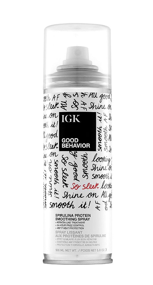 IGK GOOD BEHAVIOR Spray Alisante de Proteína de Spirulina | Tratamento Similar à Queratina + Controle de Frizz + Protetor Térmico | Vegano + Livre de Crueldade |