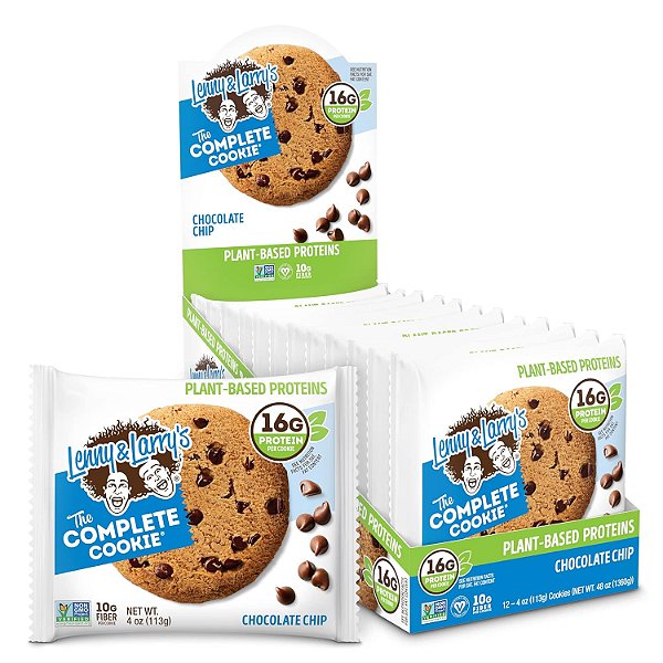 Biscoito Completo de Chocolate Chip, Soft Baked, 16g de Proteína Vegetal, Vegano, Não Transgênico, 4 Onças (Pacote com 12)