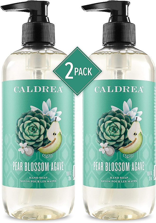 Sabonete Líquido de Lavanda Caldrea, Gel de Aloe Vera, Óleo de Oliva e Óleos Essenciais para Limpar e Condicionar, Flor de Pera Agave, 10,8 oz (Pacote com 2)