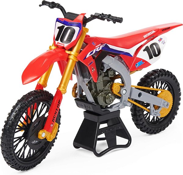 Supercross, Autêntico Justin Brayton 1:10 Escala Coleção Réplica de Motocicleta Fundida com Suporte de Exibição