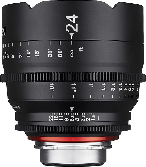 Lente Profissional de Cinema Rokinon Xeen XN24-C 24mm T1.5 para Canon EF, Preto