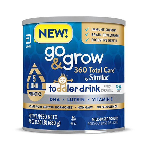 Similac Go & Grow 360 Cuidado Total by Similac Bebida Nutricional para Crianças com 5 HMOs, em Pó, Lata de 24 onças.
