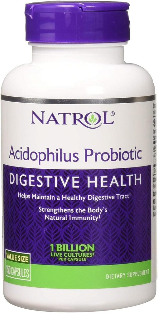 Probótico Natrol Acidophilus - 100 mg - 150 cápsulas (pacote com 12)
