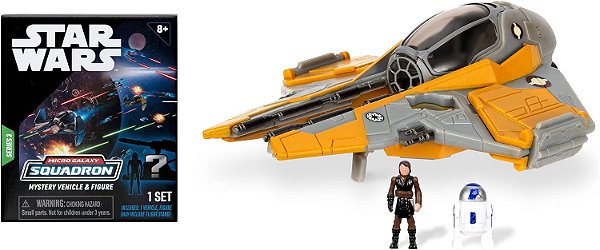 STAR WARS Micro Esquadrão da Galáxia Anakin Skywalker's Jedi Interceptor Pacote Mistério - Veículos de 3 polegadas Classe de Armadura Leve e Classe de Exploração com Acessórios