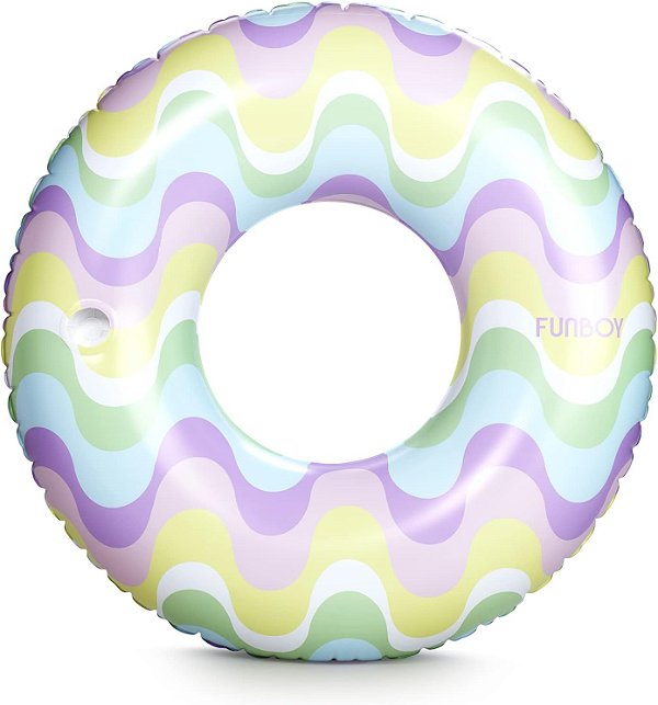 Bóia Gigante Inflável Retro dos Anos 70, Estilo Donut para Piscina, Balsa de Luxo para Festas de Verão na Piscina e Entretenimento