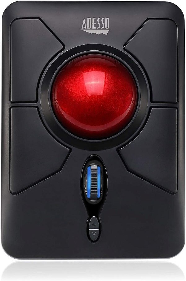 ADESSO iMouse T50 Mouse Trackball Ergonômico sem fio com receptor USB Nano, Design de 7 Botões Programáveis e Troca de DPI de 5 Níveis, para Mão Esquerda e Direita