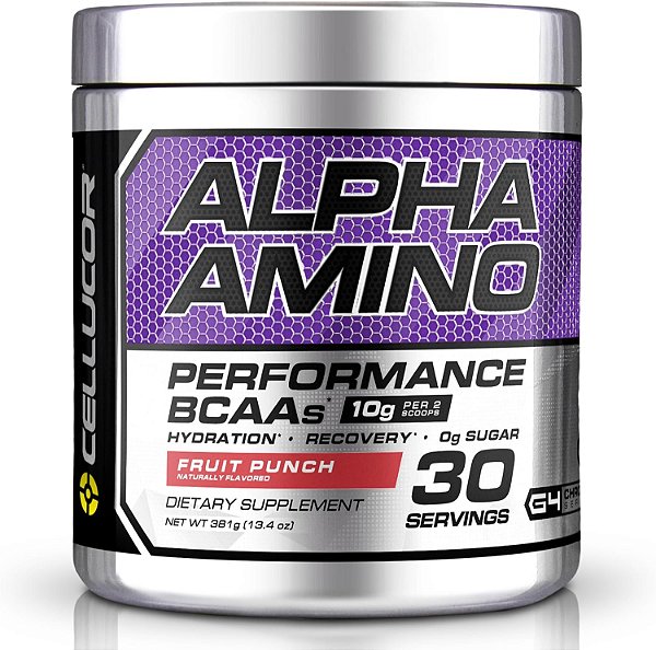 Pó de Aminoácidos Essenciais EAA & BCAA Cellucor Alpha Amino | Aminoácidos Essenciais de Cadeia Ramificada + Eletrólitos | Socos de Frutas | 30 Porções