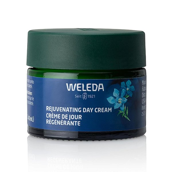 Creme Rejuvenescedor para o Rosto Weleda, 1,3 Onças Líquidas, Hidratante Vegetal Rico com Gentiana Azul e Edelvais.