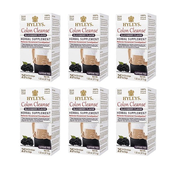 Hyleys Limpeza do cólon de amora-preta (pacote com 6 unidades)