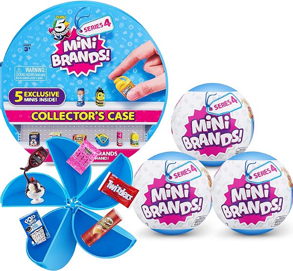 Kit de coleção 5 Surprise Mini Brands da ZURU - Brinquedo para crianças, inclui ótimos colecionáveis em miniatura reais, 3 cápsulas misteriosas + 1 estojo, (Exclusivo Amazon)
