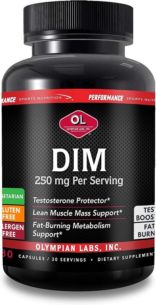 Suplemento Olympian Labs Performance DIM 250mg - DIM Diindolilmetano 30 Cápsulas (Fornecimento de 30 Dias)