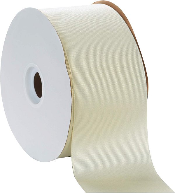 Fita Grosgrain Berwick Offray, 3 polegadas, Branco Antigo, 50 jardas