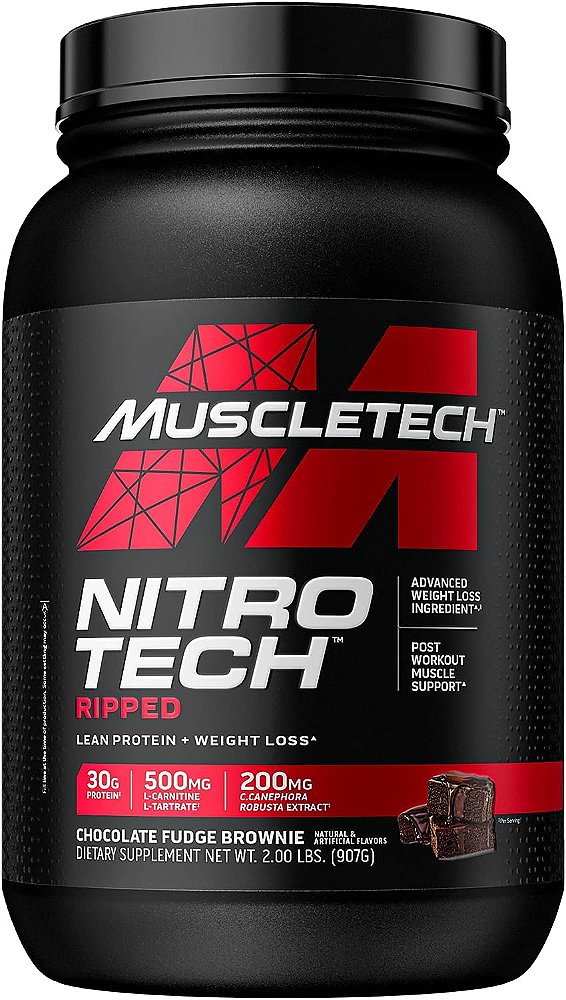 Pó de Proteína para Perda de Peso | MuscleTech Nitro-Tech Ripped | Pó de Proteína Whey + Fórmula para Perda de Peso | Perder Peso | Pó de Proteína para Perda de Peso para