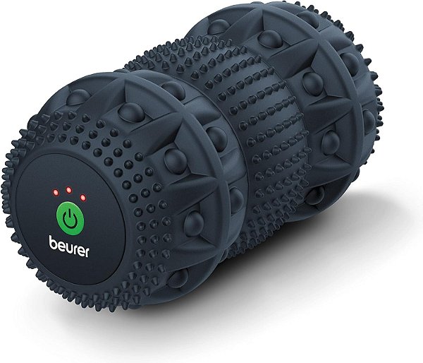 Rolo de Massagem Vibratório de 3 Velocidades Beurer - Massageador de Tecido Profundo de Alta Intensidade para Alívio Muscular Direcionado, Mobilidade e Treinamento - Bola de Massagem de Pontos de Gatilho, MG35