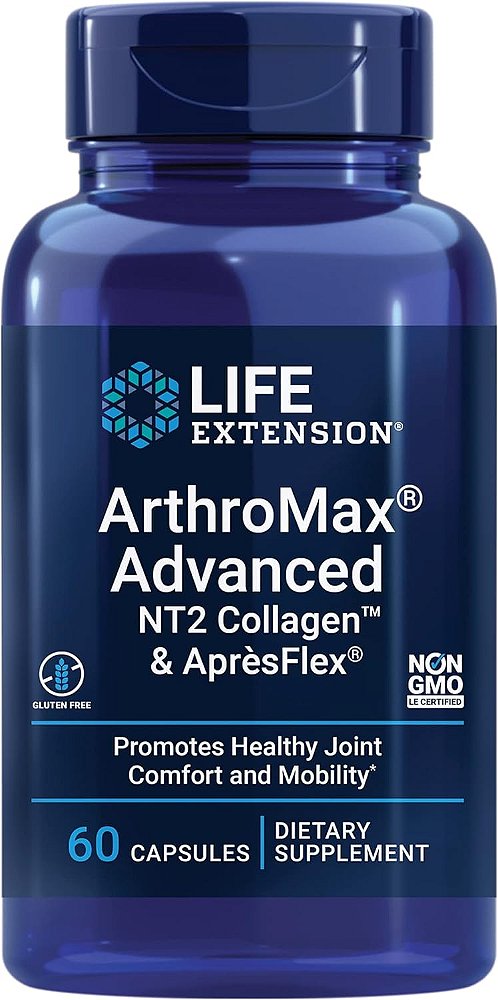 Life Extension ArthroMax Avançado com Cápsulas de Colágeno NT2 & AprèsFlex, Nossa Fórmula para Saúde, Conforto e Mobilidade das Articulações, Não-Transgênico, Livre de Glú