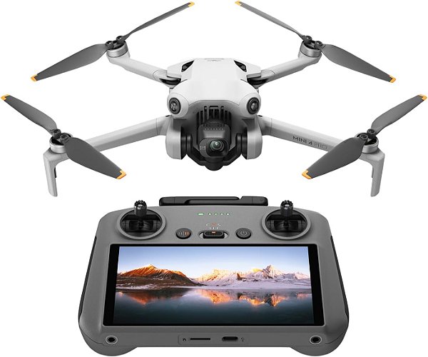 DJI Mini 4 Pro (DJI RC 2), Drone Mini Dobrável com Câmera de Vídeo 4K HDR para Adultos, Menos de 0,549 lbs/249 g, Tempo de voo de 34 minutos, Distância máxima