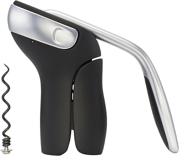 Abridor de Vinho OXO Steel com Alavanca Vertical e Cortador de Lacre Removível