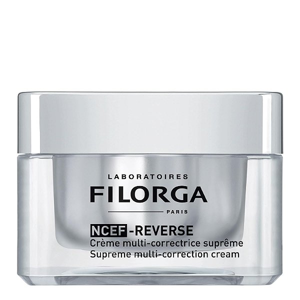 Creme hidratante multi-corretor de pele Filorga NCEF-Reverse, fórmula anti-envelhecimento com ácido hialurônico, colágeno e vitamina para reduzir rugas e restaurar a elasticidade da pele