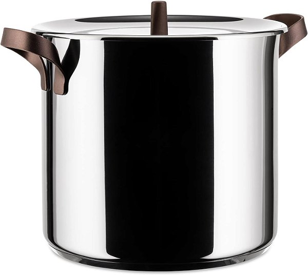 Alessi edo Panela de Pressão com Duas Alças, Ø 24, aço, marrom
