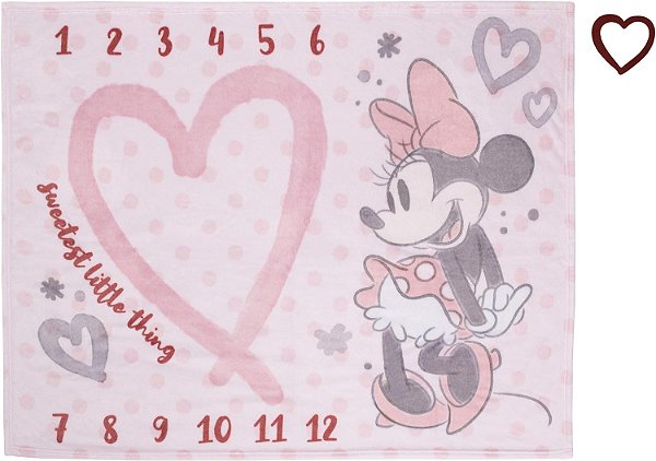 Cobertor para bebê Super Macio Minnie Mouse Rosa, Rose, Preto e Branco da Disney, Pink, Branco, Preto, Framboesa, 40x50 Polegadas (Pacote com 1)