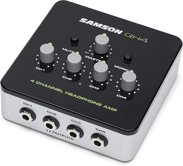 Samson QH4 Amplificador de fone de ouvido de estúdio de 4 canais, preto/prata