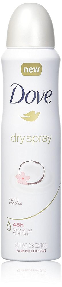 Desodorante antitranspirante em spray Dove Advanced Care para mulheres Caring Coconut com proteção por 48 horas, axilas macias e confortáveis, 3.8 onças (pacote com 12)