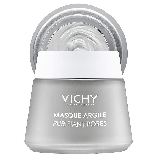 Máscara facial de argila purificadora de poros Vichy com Aloe Vera, redutor de poros para o rosto, limpador profundo de poros multi-masking, livre de parabenos, 2,53 Fl Oz (pacote de