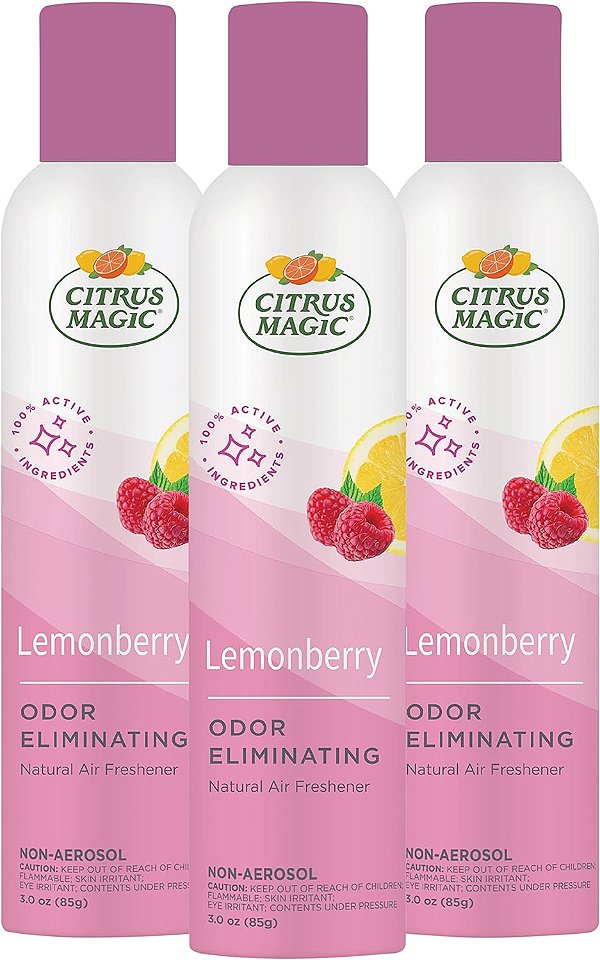 Magia Cítrica, Limonberry, Spray Natural Eliminador de Odores para o Ar, 3 Onças, 3 Fl Oz (Pacote com 3), 3 Unidades