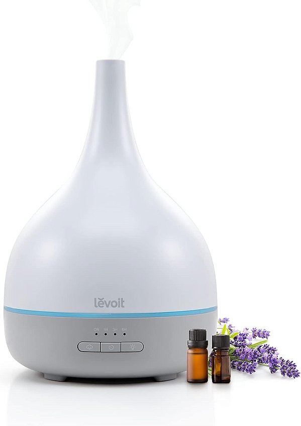 Difusor de Óleo Essencial LEVOIT, Difusor de Aromaterapia para Óleos Essenciais, Umidificador de Névoa Fria, Difusor de Aroma de 300ml com 7 Cores de
