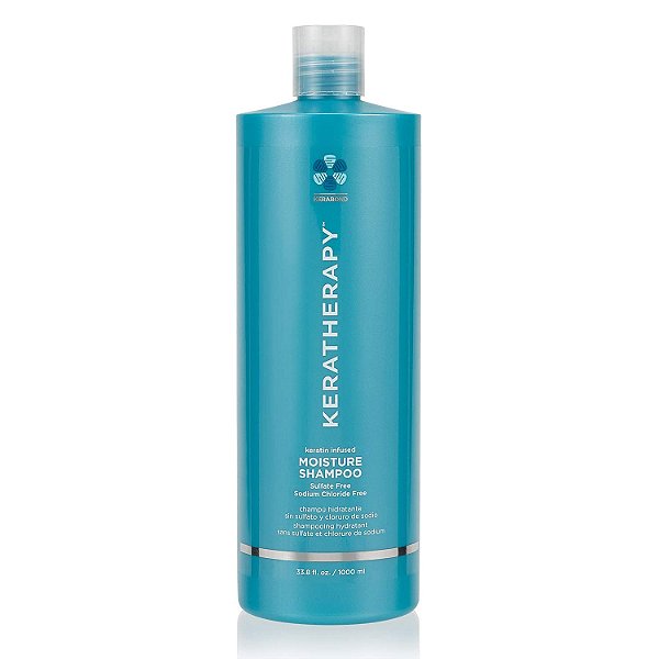 KERATHERAPY Shampoo de umidade infundida de queratina, 33,8 fl. oz., 1000 ml - Shampoo de umidade anti-frizz para couro cabeludo oleoso e pontas secas - Tecnologia Kerabond, Aloe Vera