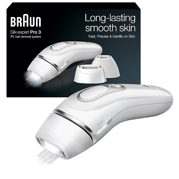 Sistema de remoção de pelos de longa duração Braun IPL para mulheres e homens, Novo Silk Expert Pro 3 PL3221, Uso de cabeça aos pés, para corpo e rosto, Alternativa à remoção a laser em salão,
