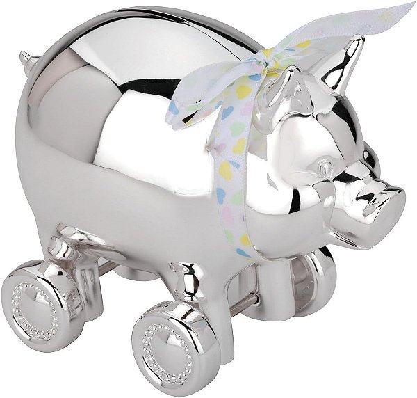 Cofrinho de Prata com Rodinhas Reed & Barton, 1.75 LB, Metálico