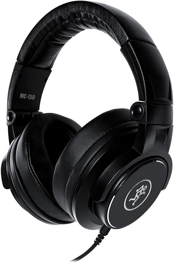 Série Profissional de Fones de Ouvido Dobráveis para Estúdio Mackie MC (MC-150), Preto