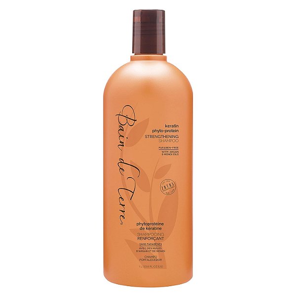 Shampoo/Condicionador Fortificante Bain de Terre | Queratina Phyto-Proteína | Fortalece cabelos fracos e frágeis | Óleos de Argan e Monoi | Livre de Parabenos | Seguro para cabel