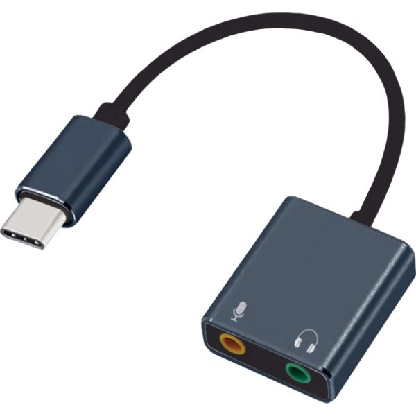 Adaptador Argom USB-C para Som 3D Estéreo - Preto (ARG-CB-0066)