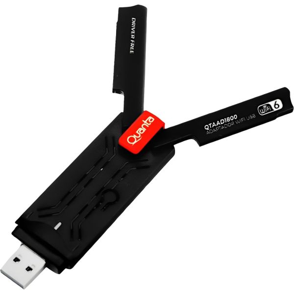 Adaptador Wifi Quanta QTAAD1800 1800 Mbps USB - Preto