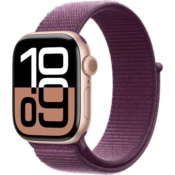 Apple Watch S10 caixa de alumínio rose com pulseira loop em cor plum  46 mm MWWV3LW/A