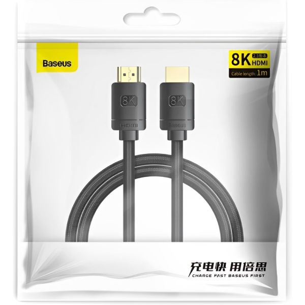 Cabo HDMI Baseus CAKGQ-J01 2.1 8K - Preto 1 metro