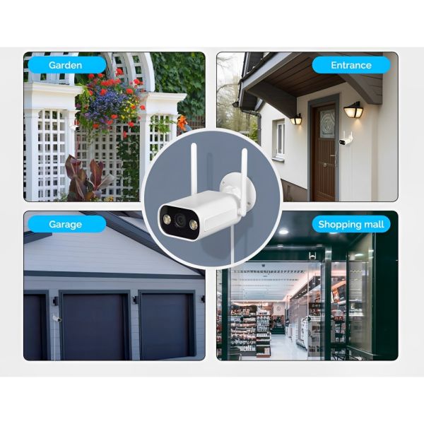 Câmera de Vigilância IP Moes WCM-JD-T1-EU EC6 2K 3MP Wifi - Branco/Preto