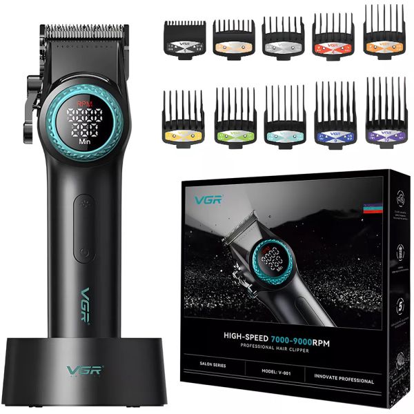 Cortador de Cabelo Voyager VGR V-001 LED Recarregável - Preto