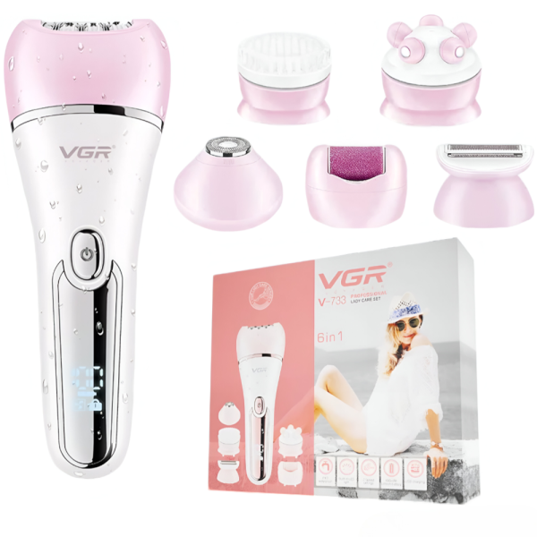 Depiladora VGR V-733 Recarregável - Branco/Rosa