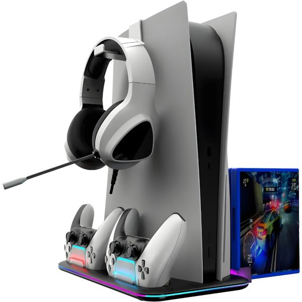 Estação de Carregamento Multifuncional Krab KBDS5 para PlayStation 5 RGB - Preto