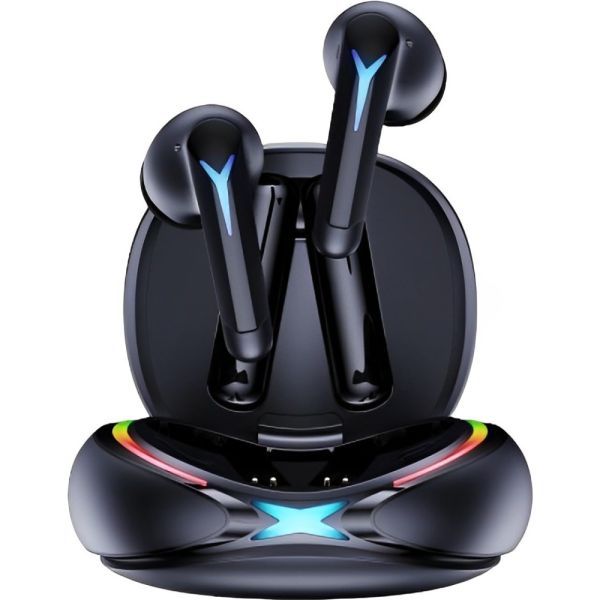Fone de ouvido Gamer Quanta Eclipse QTAGE10 TWS RGB Bluetooth - Preto