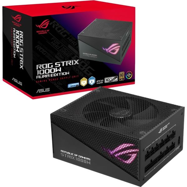 Fonte de Alimentação ASUS ROG Strix 1000 W Aura 80 Plus Gold Modular - Preto