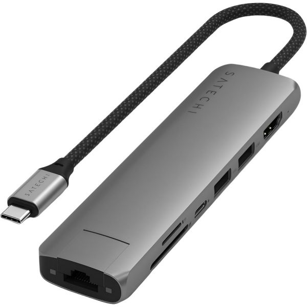 Hub Multimodais Satechi 7 em 1 USB-C - Cinza Espacial (ST-P7SM)